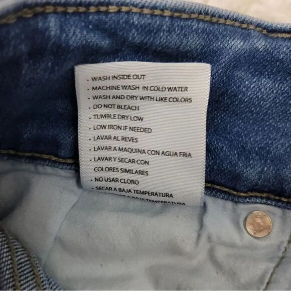 Kancan Curvy Split Released Hem Flare Distressed Denim Size 9/28 - Picture 10 of 11